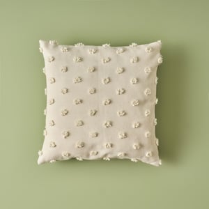 Maroc Cotton Dotted Throw Pillow - White