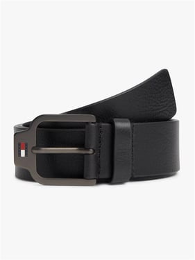 Tommy Jeans Scanton Logo Textured Leather Belt - Black - XL