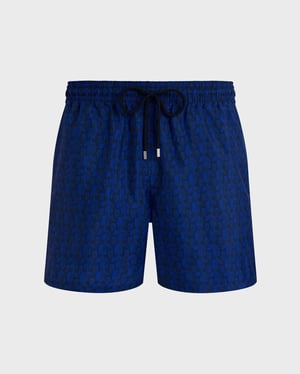 Vilebrequin - Men Ultra-light And Packable Swim Shorts Turtles Net - Swimwear - Mahina - Blue - Size XXXL