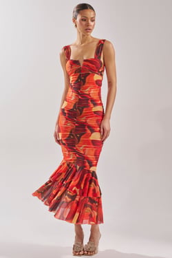 AKIRA Belong In A Museum Maxi Dress | Red | Size 1X