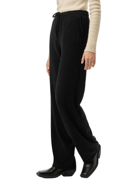 Cashmere Straight Leg Jogger - L / Black / WK66-1481