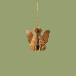Angela Honeycomb Paper Ornament - Beige