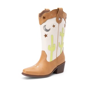 DREAM PAIRS Girls    Embroidered Western Cowboy Boots