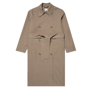 Sunspel Womens Trench Coat Dark Stone
