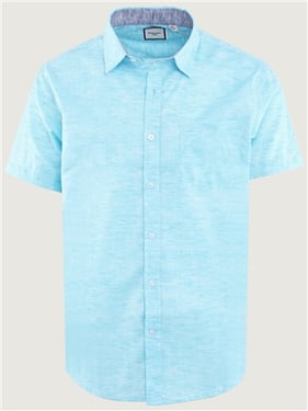 Brave Soul Kennard Short Sleeve Shirt - Turquoise - S