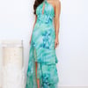 Starlight Stroll Halter Maxi Dress Green