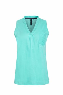 Weird Fish Ainey Broidery Pocket Vest Aqua Marine Size 8