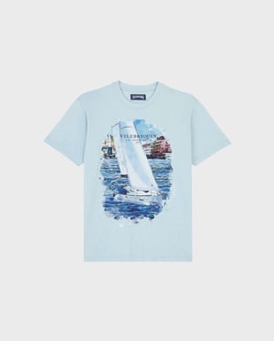 Vilebrequin - Men Cotton T-shirt White Sailing Boat - Tee Shirt - Portisol - Blue - Size XXL