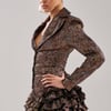 AKIRA Dancing Queen Bronze Blazer Romper | Brown | Size Large