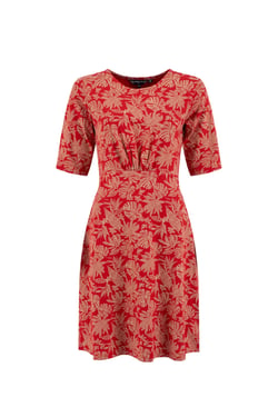 Weird Fish Cassandra Jersey Swing Dress Tomato Red Size 8
