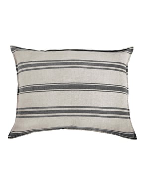 Jackson 28" X 36" Linen Accent Pillow With Insert   Flax /  Midnight