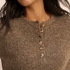 Brown Henley Knitted Top