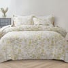 QE Home Forsythia Cotton Quilt Set, Floral, Yellow, Super King