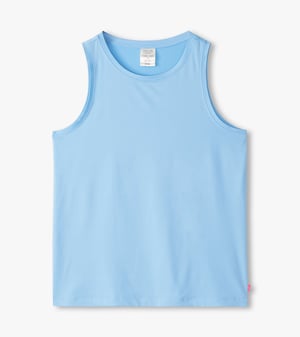 Women's Placid Blue Polyknit Scoop Neck Tank Top