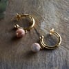 nkuku Cerita Rhodochrosite Earrings | Gifting | One Size | Rhodochrosite & Gold