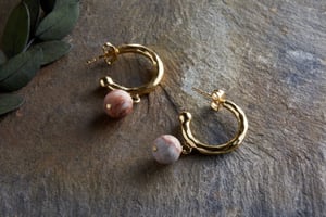 nkuku Cerita Rhodochrosite Earrings | Gifting | One Size | Rhodochrosite & Gold