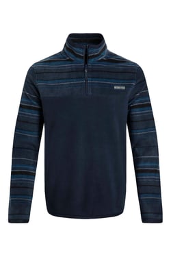 Weird Fish Gilbert 1/4 Zip Striped Microfleece Navy Size 5XL