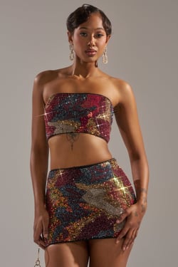 AKIRA Golden Hour Sequin Bralette | Brown | Size 1X