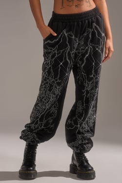 AKIRA Electric Love Rhinestone Jogger Pants | Size 1X