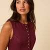 Burgundy Longline Waistcoat