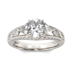 Jeulia Vintage Milgrain Oval Cut Sterling Silver Ring
