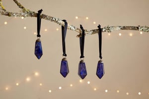 nkuku Ratnam Baubles Set Of 4 | Christmas Decorations | Indigo