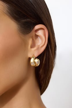 18k Gold Plated Swoon Earrings Gold