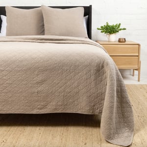 Huntington Cotton King Coverlet   Taupe