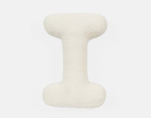 QE Home Alphabet Letter Cushion in I, White