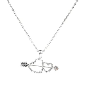 Jeulia Arrow and Heart Necklace
