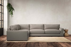 nkuku Guddu Left Hand Corner Sofa | Make To Order | Grand | Recycled Cotton Flax