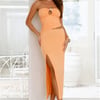 Seashell Serenity Strapless Midi Dress Orange