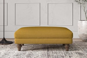 nkuku Deni Dining Footstool | Make To Order | Medium | Recycled Cotton Ochre