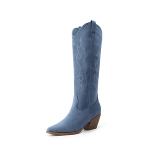 DREAM PAIRS Block Heel Knee high Cowgirl Boots