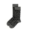 ROTOTO Womens Leopard Pattern Merino Socks Dark Gray / Black