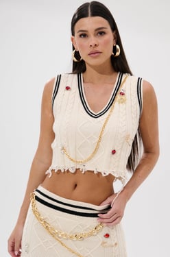 AKIRA Girly Pop Crop Sweater Tank | Size 1X