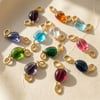 Statement Birthstone Pendant Crystal Gold Plated Charms - Ruby - July