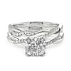Jeulia Twist Cushion Cut Sterling Silver Ring Set