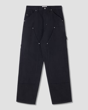 Straight Double Knee Pant (Black) - 38