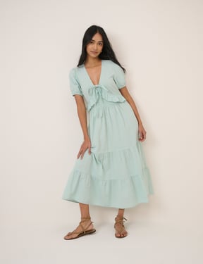 Mint Green Tiered Katie Midi Dress