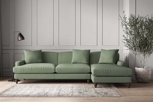 nkuku Deni Right Hand Chaise Sofa | Make To Order | Grand | Brera Linen Jade