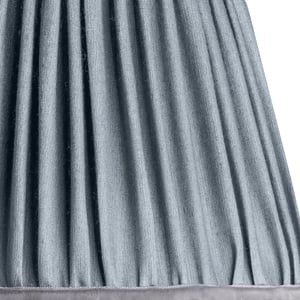 30cm scalloped shade in Moonstone silk with velvet tape