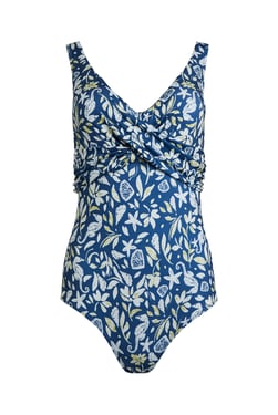 Weird Fish Fonda Recycled Polyester Swimming Costume Ensign Blue Size 8