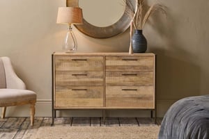 nkuku Dasai Mango Wood Chest Of Drawers | Bedroom Furniture | One Size | Natural