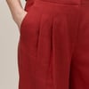 Rust Relaxed Wide Leg Tailored Trousers