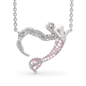Jeulia "Ocean's Light" Sterling Silver Mermaid Gift Necklace for Valentine's Day