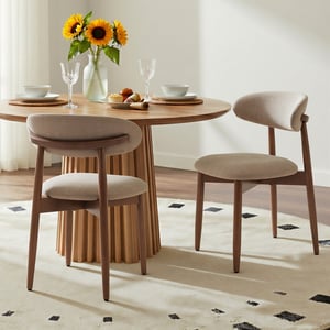 COLAMY NOYA Mid-Century Modern Upholstered Dining Chair - Camel / Set of 2 ($85/pc)