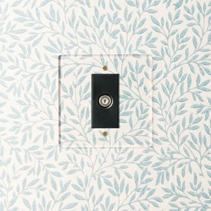 Lucian perspex coaxial single outlet socket with black inserts in clear perspex