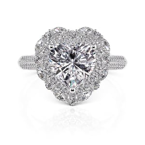 Jeulia Vintage Double Halo Heart Engagement Ring Sterling Silver
