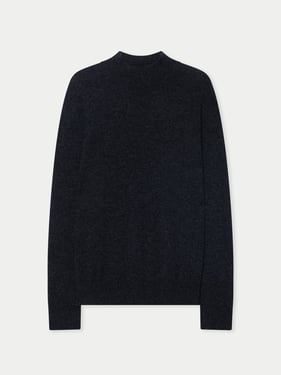 Timeless Mock Neck Cashmere Sweater - 2XL / charcoal / MK0315-0075/0000